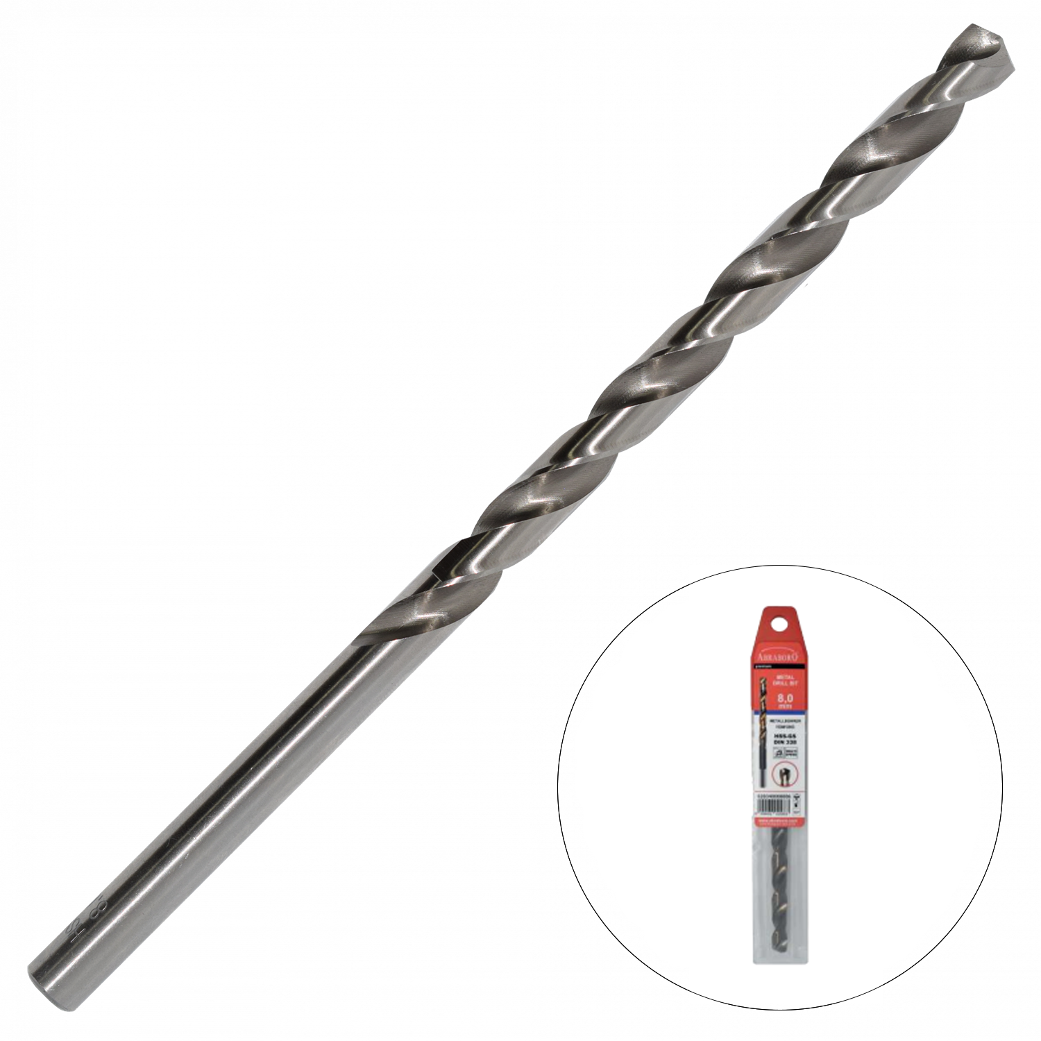 Abraboro 4 x 132 / 87 mm HSS-GS hosszú hengeres szárú fémcsigafúró EV-Pack, 2 db/csomag termék fő termékképe