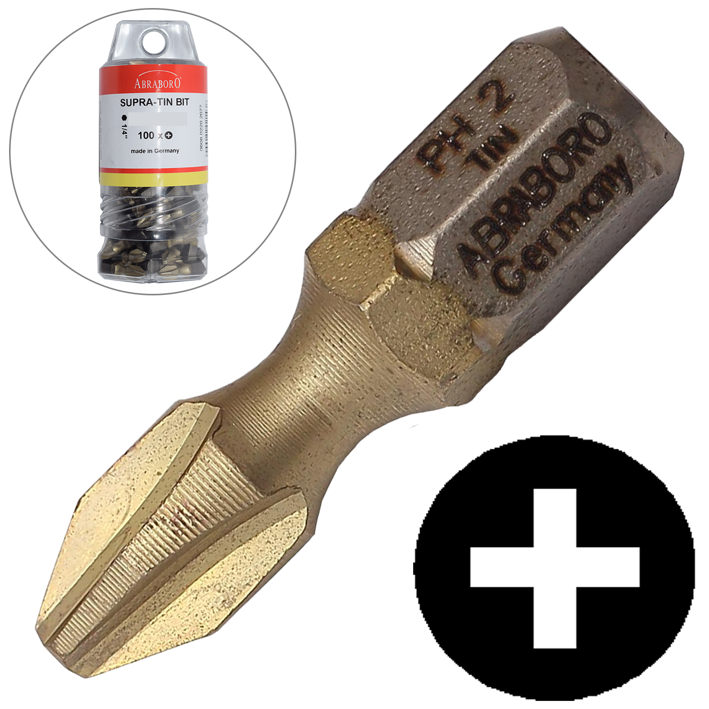Abraboro PH 1 x 25 mm Phillips SUPRA-TIN XXL bit, 100 db termék fő termékképe