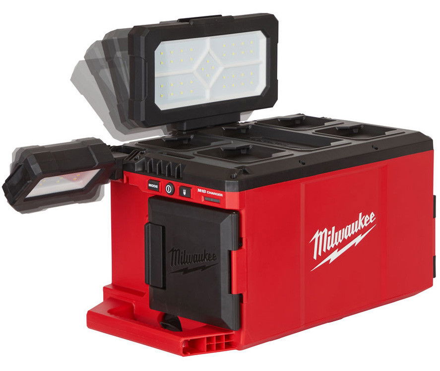 Milwaukee M18 POALC-0 PACKOUT™ TRUEVIEW™ hibrid (akkus vagy hálózati) LED térmegvilágító lámpa és töltő (akku és töltő nélkül) termék fő termékképe