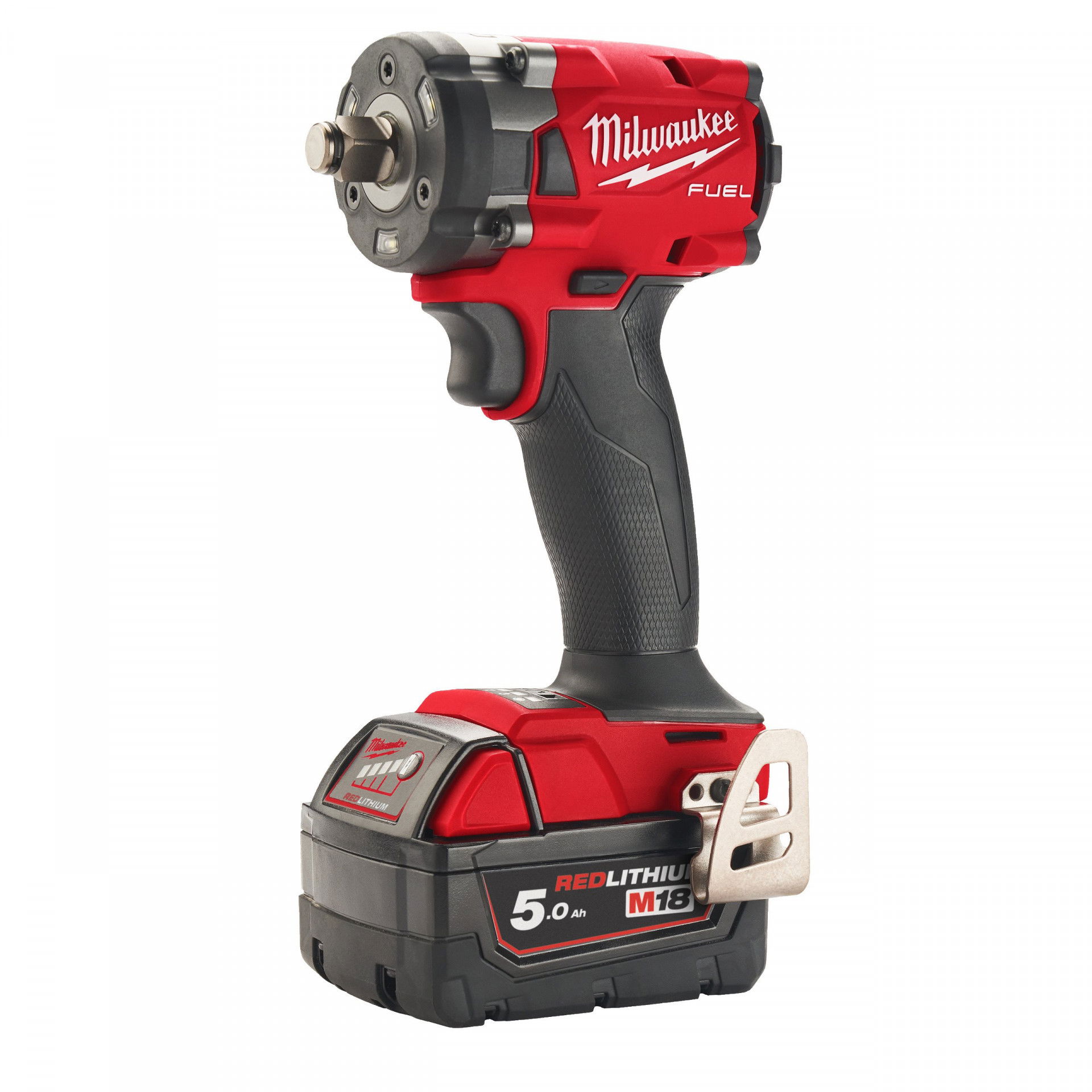 Milwaukee M18 FIW2F12-502X FUEL™ akkus szénkefe nélküli ütvecsavarozó biztosítógyűrűvel, 1/2" négyszög meghajtással (2 x 5.0 Ah Li-ion akkuval)  (PROMO) termék fő termékképe
