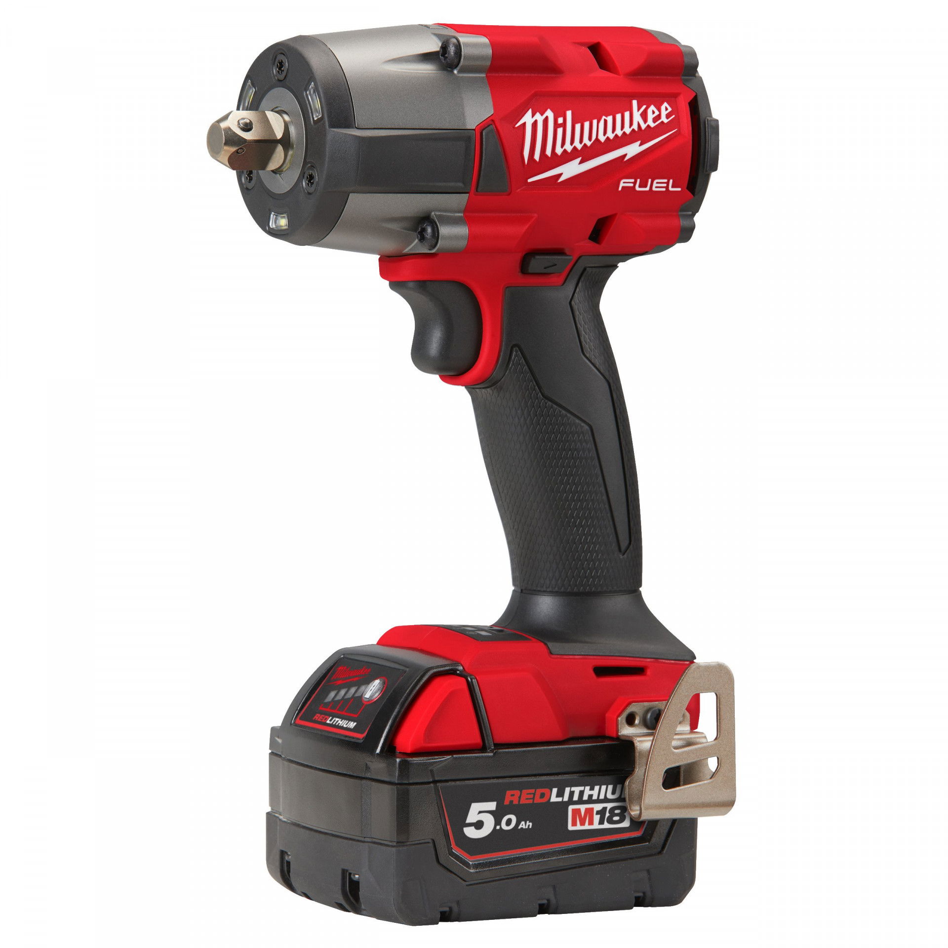 Milwaukee M18 FMTIW2P12-502X FUEL™ akkus szénkefe nélküli ütvecsavarozó ütközőcsappal, 1/2" négyszög meghajtással (2 x 5.0 Ah Li-ion akkuval) termék fő termékképe