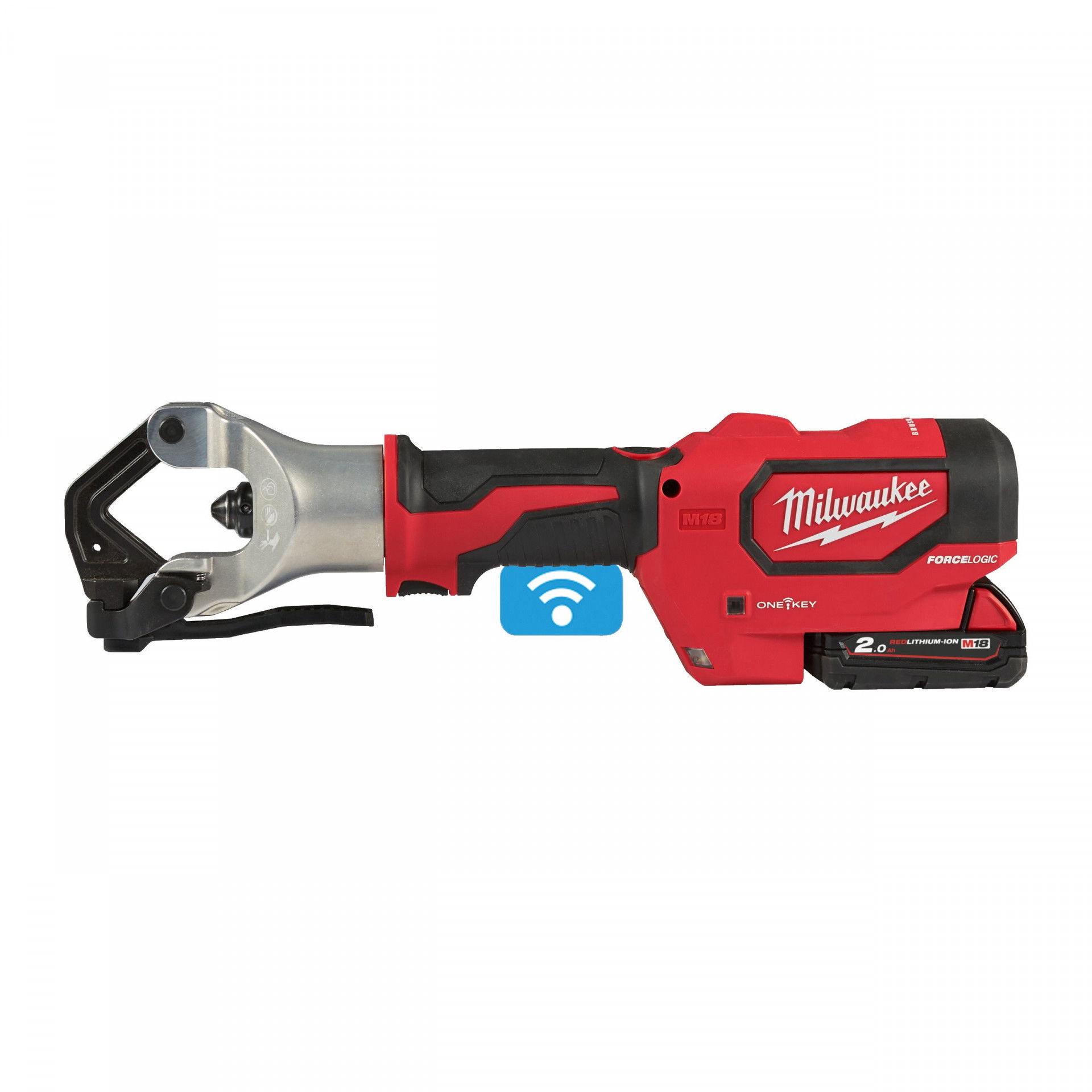 Milwaukee M18 HDCT-202C akkus ONE-KEY™ FORCELOGIC™ szénkefe nélküli hidraulikus kábelkrimpelő (2 x 2.0 Ah Li-ion akkuval) termék fő termékképe