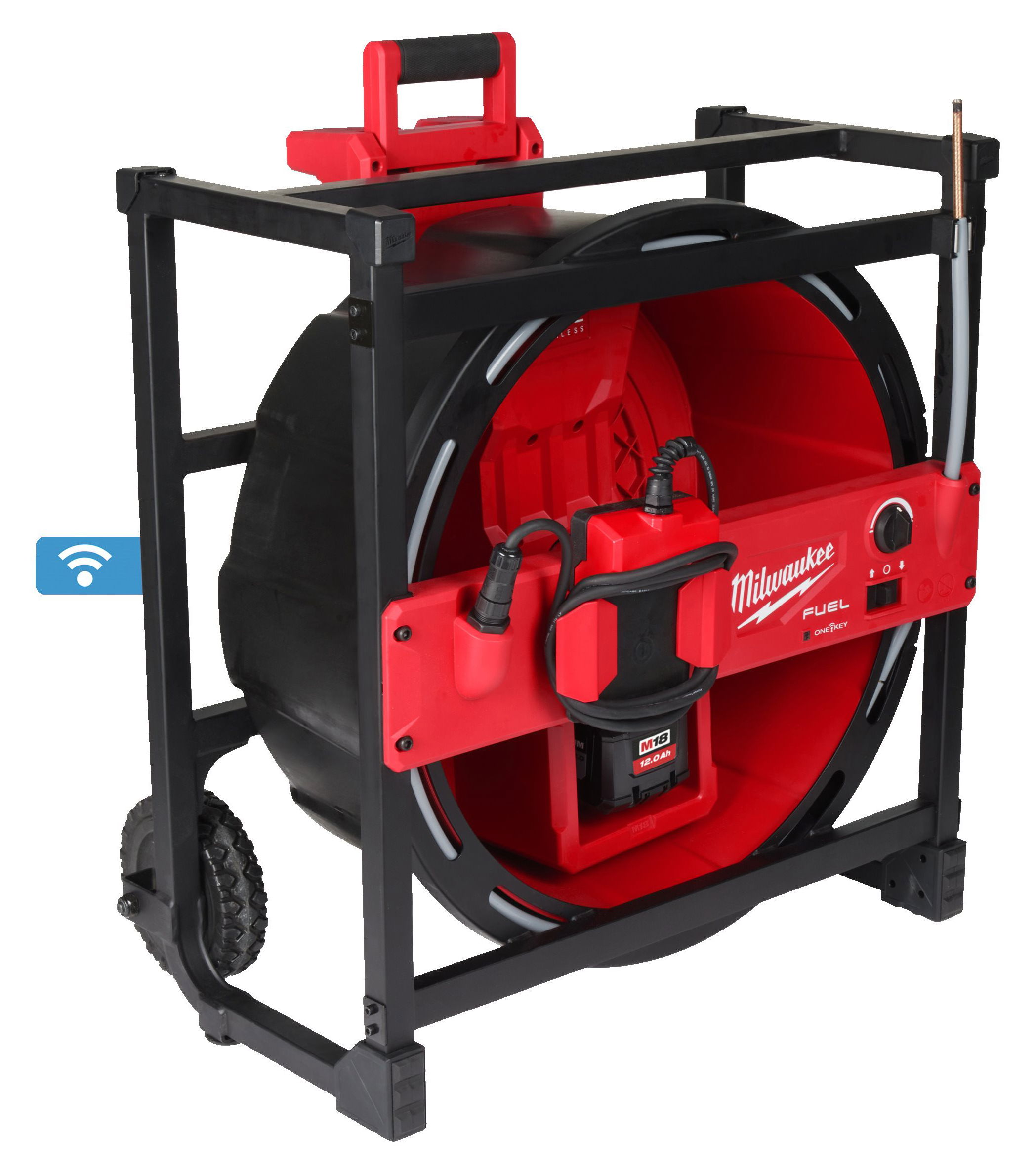 Milwaukee M18 HSFSM-122 akkus ONE-KEY™ FUEL™ szénkefe nélküli nagy sebességű csőtisztító gép (2 x 12.0 Ah Li-ion akkuval) termék fő termékképe