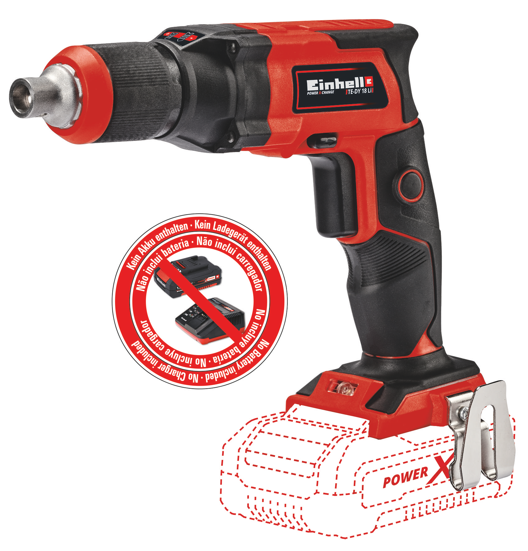 EINHELL TE-DY 18 Li-Solo akkus gipszkarton csavarozó (akku és töltő nélkül, E-Box Basic kofferben) termék fő termékképe