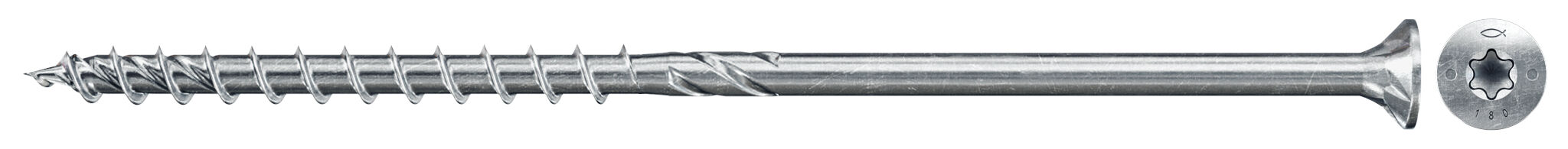 Fischer PowerFast FPF II CTP 8.0 x 340 BC 50 süllyesztett fejű, kékre horganyzott részmenetes szerkezetépítő csavar TX behajtással, 50 db/csomag termék fő termékképe