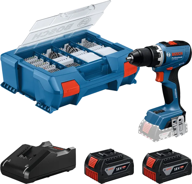 Bosch GSR 18V-65 akkus fúró-csavarozó (2 x 4.0 Ah Li-ion akkuval, tartozékokkal) termék fő termékképe